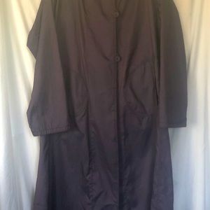 Purple/ Black Reversible Trench Raincoat w Hood